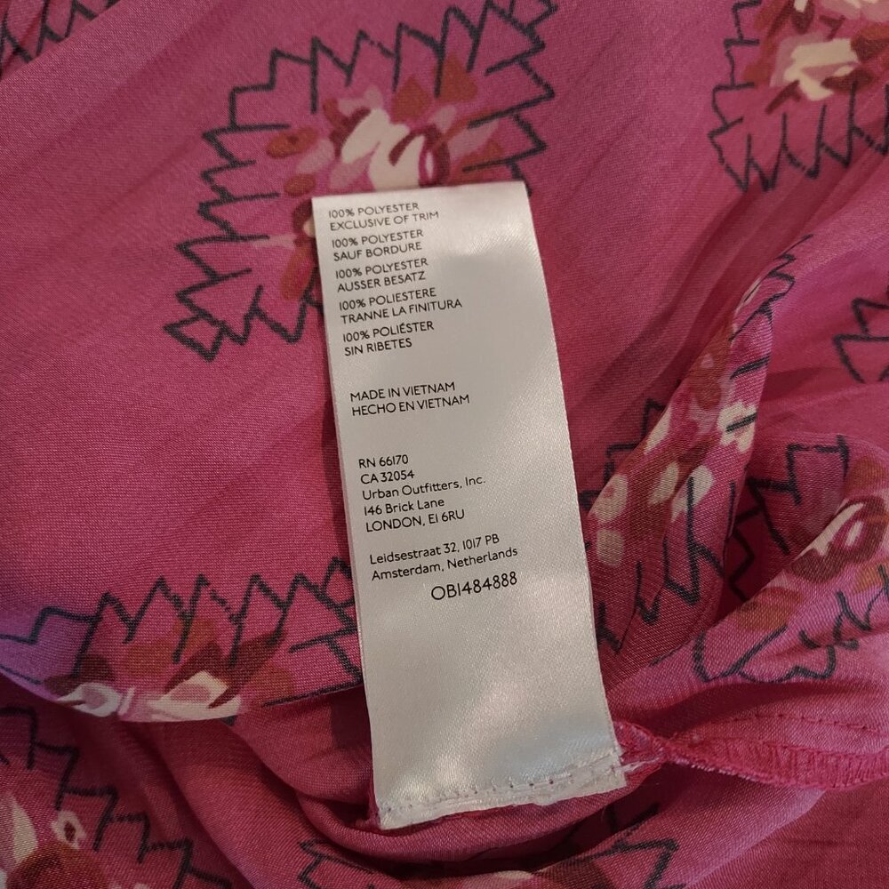 Anthropologie Red & Pink Drapey Henley Top Size Med - Picture 8 of 11